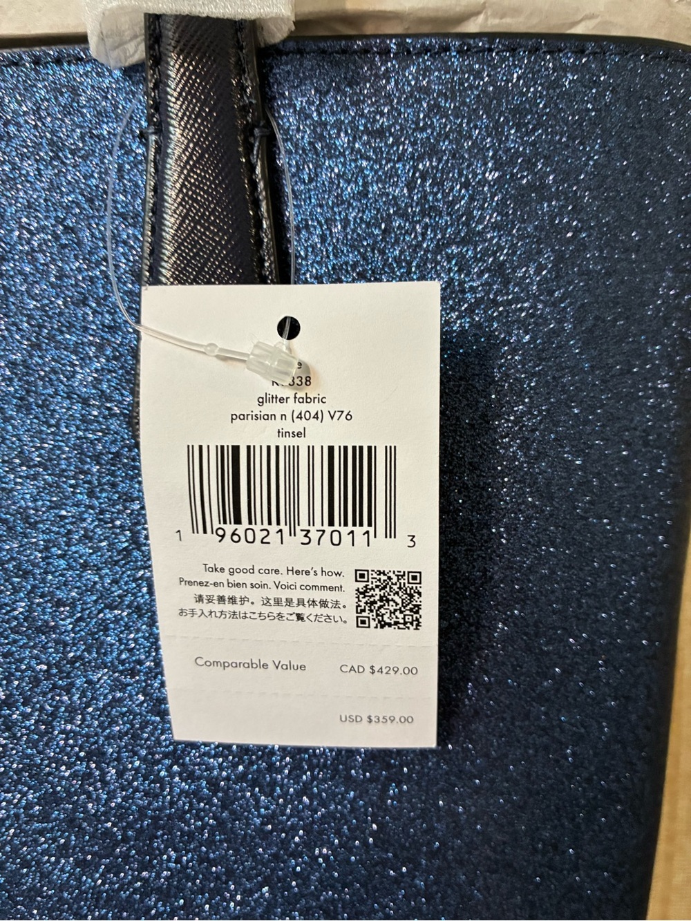 kate spade Navy Blue Glitter Tote NWT - Picture 2 of 5